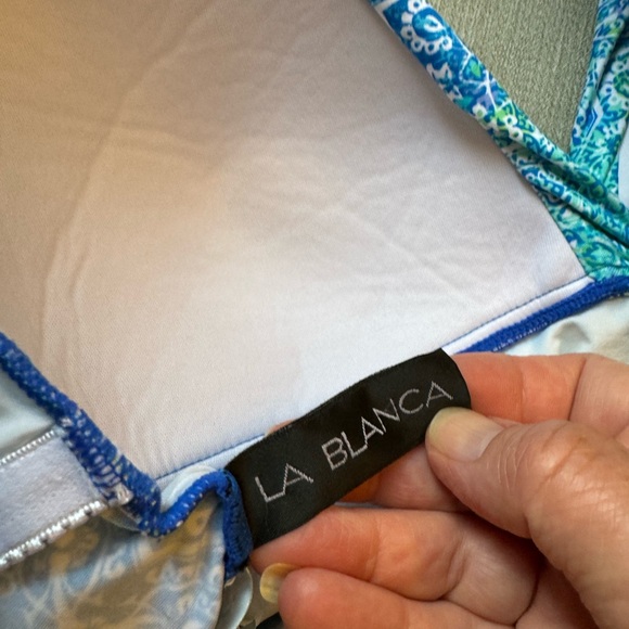 LA BLANCA AQUA BLUE SWIM TOP - 10 - Picture 4 of 5